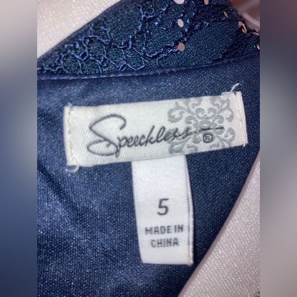 SPEECHLESS Navy Sequins Sparkling Sleeveless Tulle Lace Lined Lace Midi  Size 5 - Picture 8 of 11